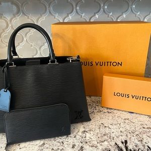 Louis Vuitton Kleber MM Epi Noir and Louis Vuitton Zippy Wallet Epi Noir